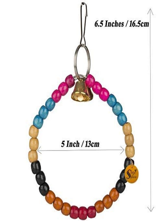 سايج سكوير لعبة خرز خشبية طبيعية كبيرة الحجم ومرنة على شكل طائر مربع من سيج، لعبة قفص متأرجحة مناسبة لطيور الكوكاتيل، وطيور الحب، والببغاء الأسترالي، وببغاء الشمس، والكناري، والببغاء الرمادي الأفريقي، والكوكاتو، والماكاو، والببغاء الأسترالي. - Image 5